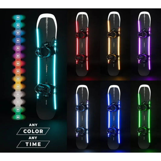 LED Snowboard Lighting System (AG2) with 7 Color Modes, 100% Waterproof, Super Bright, Visible from Over a Half a Mile