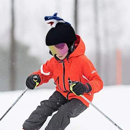 1pcs Kids Knitted Windproof Cartoon Helmet Protection Headgear Cover for Skiing & Snowboarding