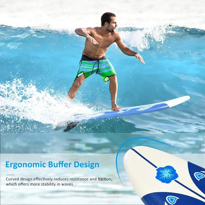 GYMAX 6' Surfboard with Removable Fins & Protective Leash