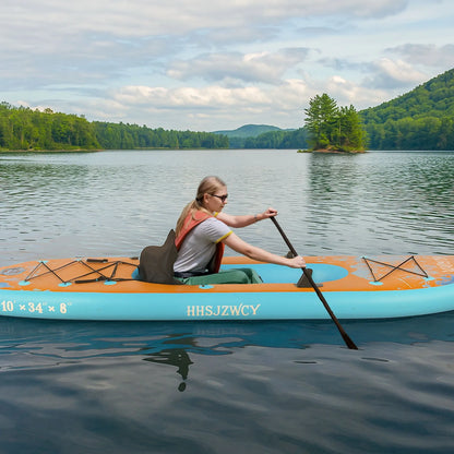10' 8" Inflatable Stand Up Paddle Board/Kayak, 38'' Extra Wide, for Adults, with Seat