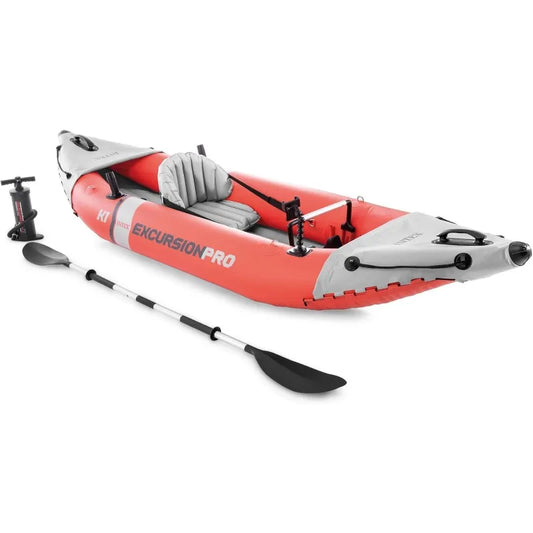 INTEX Excursion Pro K1 Inflatable Kayak Set: Includes Deluxe 86in Kayak Paddles and High-Output Pump