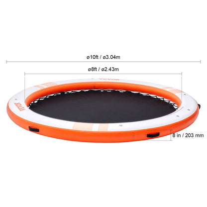 Non-Slip, Inflatable Floating Dock 10x8FT with Detachable Ladder & Portable Carrying Bag