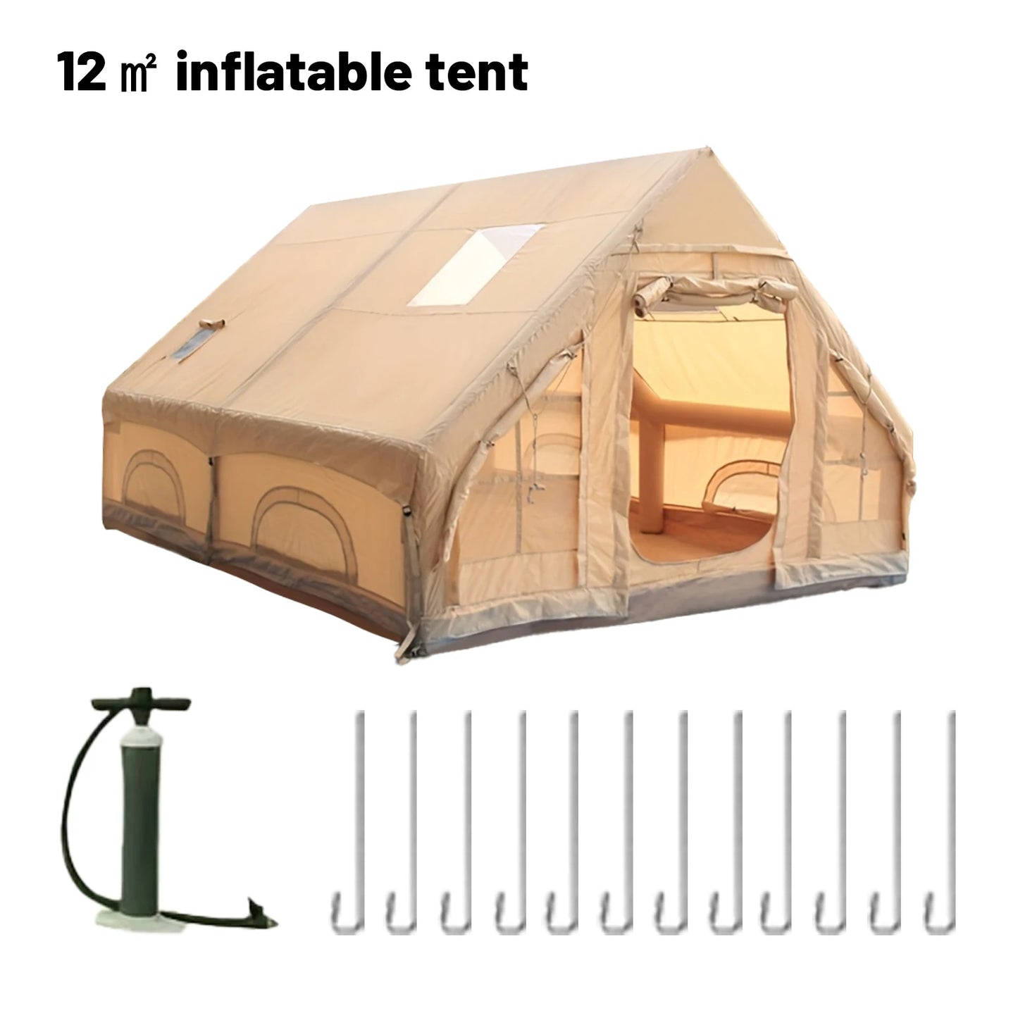 Inflatable 4/6/8 Family Luxury Camping Tent with Stove Plug Tent