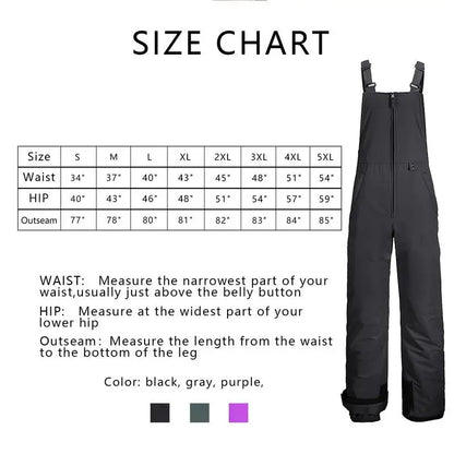 Winter Comfortable, Waterproof, Insulated Ski/Snowboarding Bibs/Overalls