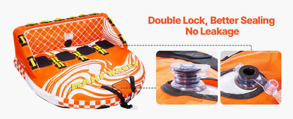 3 or 4 Rider Capacity Inflatable Towable Tube, Holds Up To 680lbs