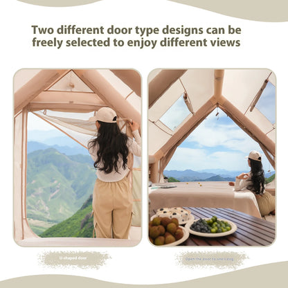 Inflatable 4/6/8 Family Luxury Camping Tent with Stove Plug Tent