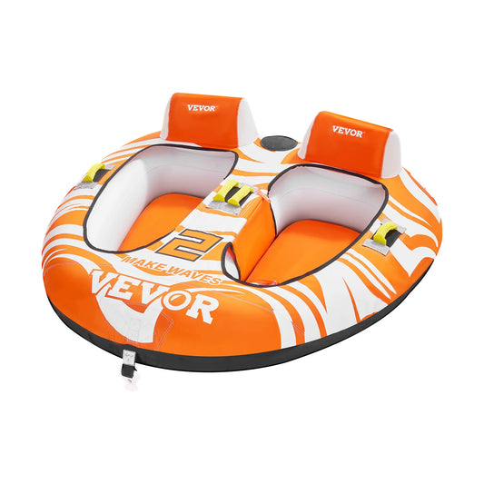 2 Person Inflatable Towable Boat Tube, Holds up to 340lbs with Tow rope