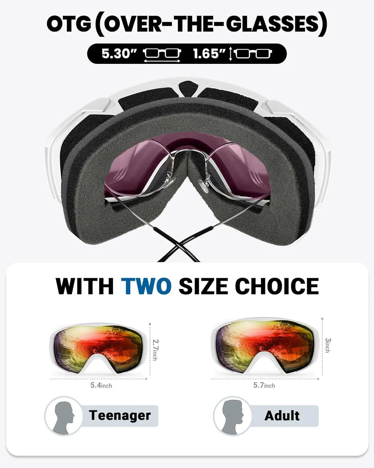 Outdoor Master Anti-Fog Ski/Snowboard Goggles with Cover