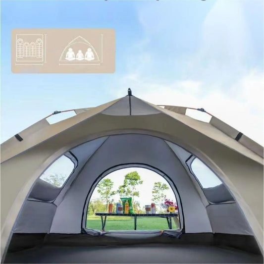 Outdoor Shelter Sunshade Camping Tent with Two Doors and Two Windows