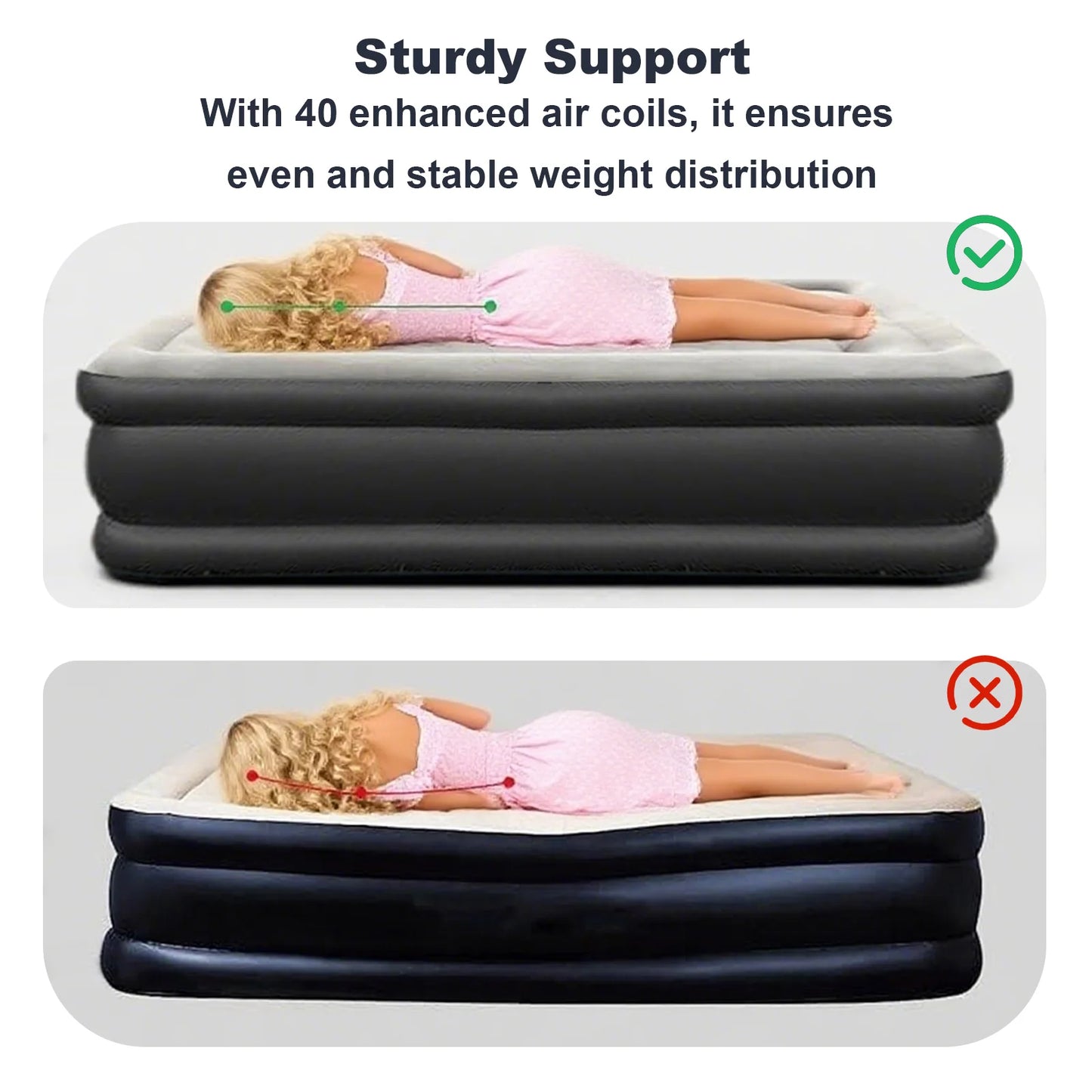 1-2 Person PVC Automatic Inflatable Camping Mattress