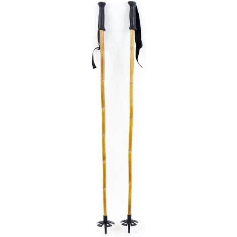 Booyah! Bamboo Downhill Ski Poles - Alpine Ski Poles with Black Pole Grip and Black Baskets, Ski Poles Men and Women