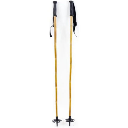 Booyah! Bamboo Downhill Ski Poles - Alpine Ski Poles with Black Pole Grip and Black Baskets, Ski Poles Men and Women