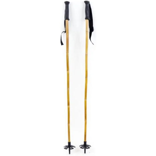 Booyah! Bamboo Downhill Ski Poles - Alpine Ski Poles with Black Pole Grip and Black Baskets, Ski Poles Men and Women