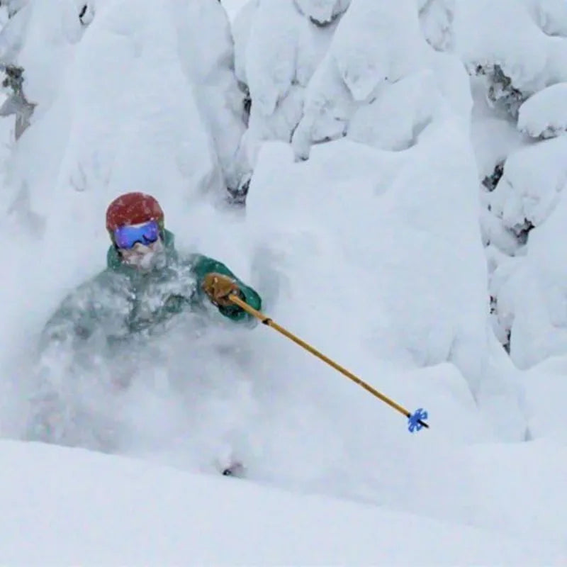 Booyah! Bamboo Downhill Ski Poles - Alpine Ski Poles with Black Pole Grip and Black Baskets, Ski Poles Men and Women