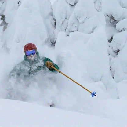 Booyah! Bamboo Downhill Ski Poles - Alpine Ski Poles with Black Pole Grip and Black Baskets, Ski Poles Men and Women