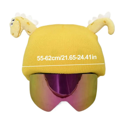 1pcs Kids Knitted Windproof Cartoon Helmet Protection Headgear Cover for Skiing & Snowboarding