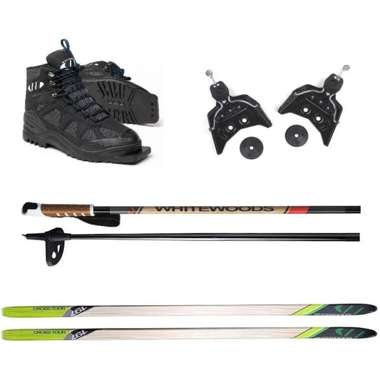 Cross Country Ski Package; Boots, Bindings, Poles & Skis