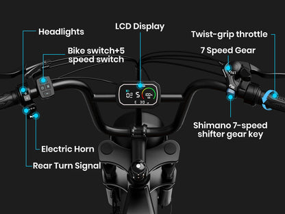 AMYET V9-G60 1000W 48V Men's Electric Mountain Bike