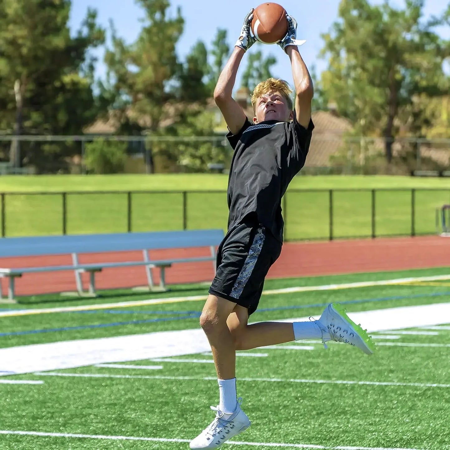 Combine Football 6 Pack - Regulation Size for High School and College - Official Composite Leather Balls