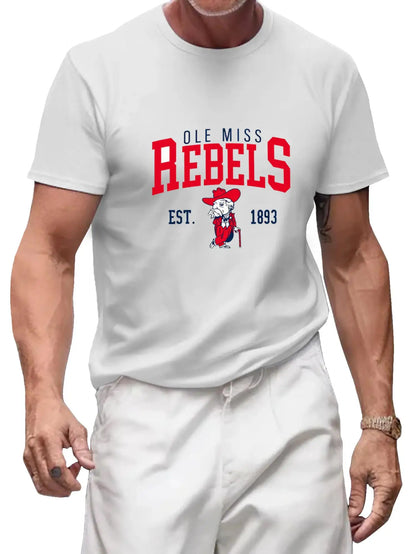 Vintage College NCAA Ole Miss Rebels Football T- Shirt