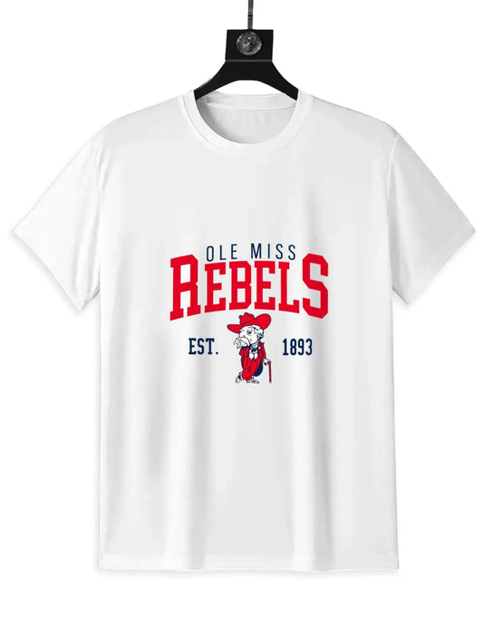 Vintage College NCAA Ole Miss Rebels Football T- Shirt
