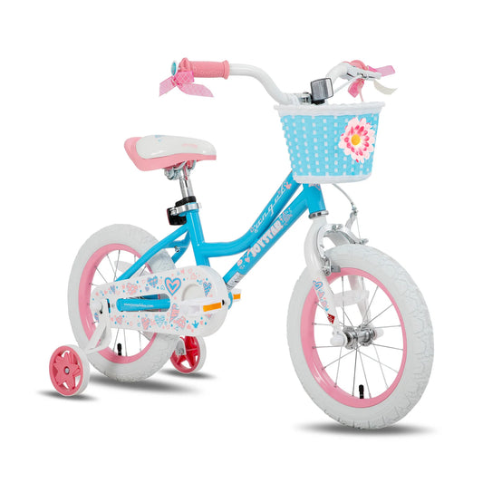 US Warehouse 12-18 In Colorful Girls Bike with Basket & Training Wheels