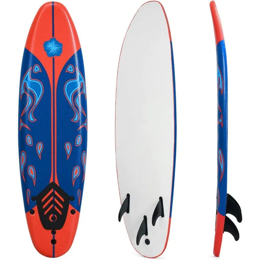 GYMAX 6FT Surfboard with Removable Fins & Safety Leash