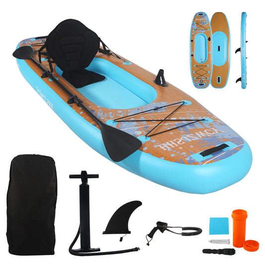 10' 8" Inflatable Stand Up Paddle Board/Kayak, 38'' Extra Wide, for Adults, with Seat