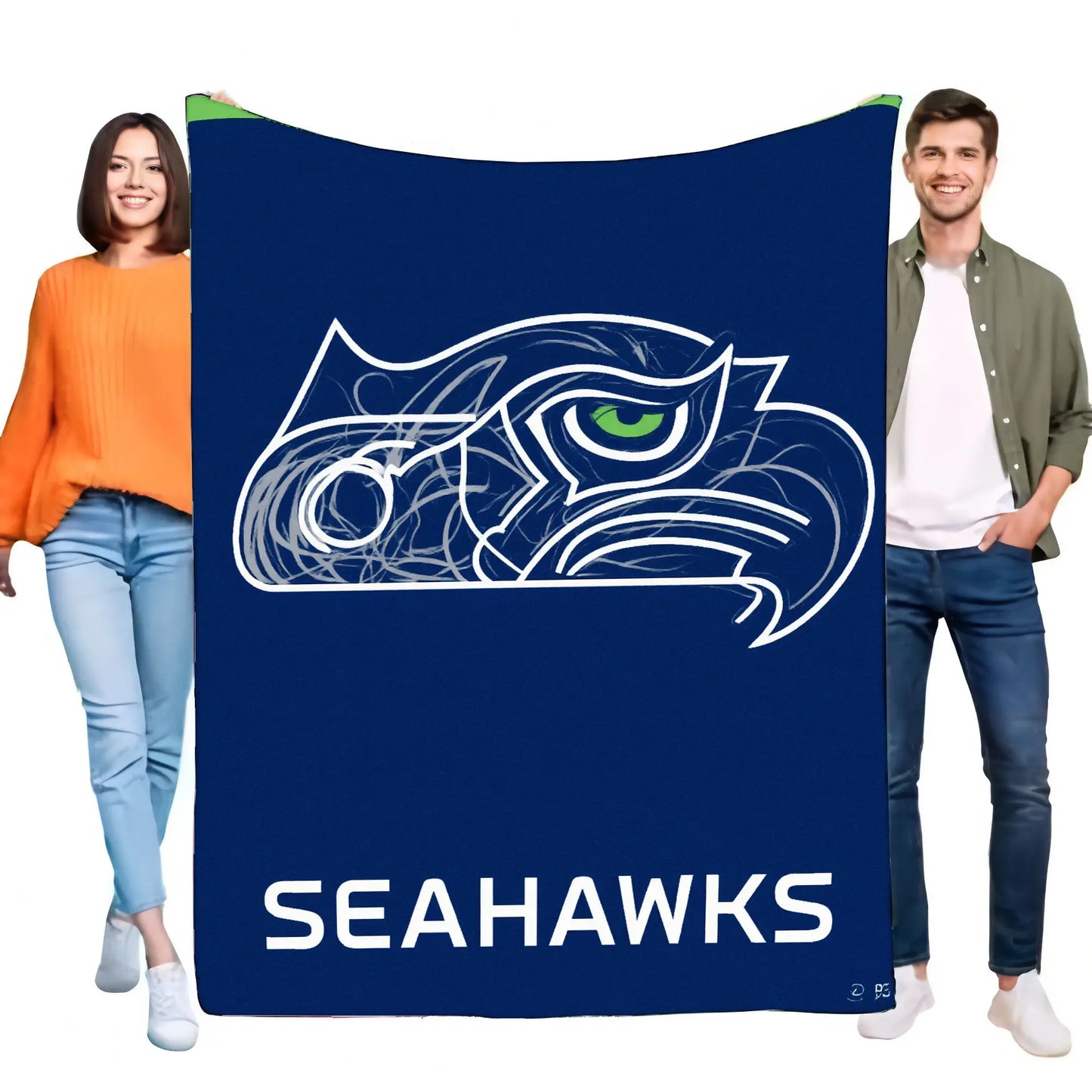 Seattle Seahawks Soft Fleece Blue Light Weight Logo Blanket/Throw