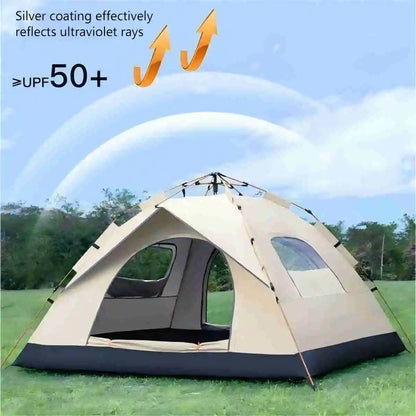 Outdoor Shelter Sunshade Camping Tent with Two Doors and Two Windows