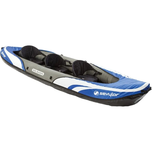 Sevylor Big Basin 3-Person Inflatable Kayak with Adjustable Seats & Carry Handles