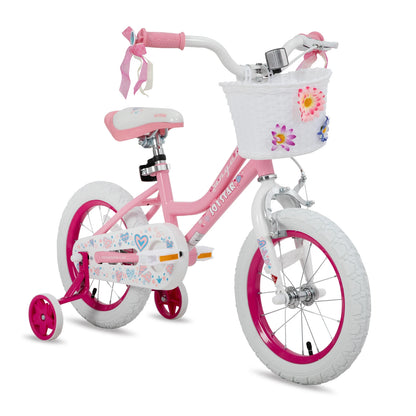 US Warehouse 12-18 In Colorful Girls Bike with Basket & Training Wheels